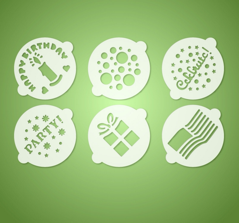 Happy Baking 8 Inch Plastic Spray Powder Die 6-In Cake Decoration Spray Floro Die Coffee Laflower Die Diy Baking Tool