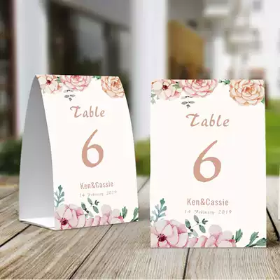 Spring forest watercolor wedding table number plate seat table number card creative custom engagement banquet table card name card set