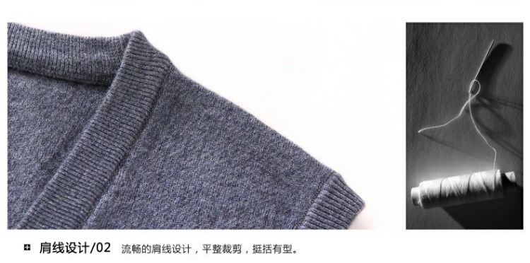 Áo len nam Berkron vest vest vest mùa xuân mới mùa thu và mùa đông cổ chữ V mỏng trẻ trung và áo len trung niên áo len cardigan nam