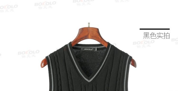 Áo len Berkron nam chất liệu cotton sợi cổ chữ V công sở giản dị áo len mỏng áo khoác mùa thu đông áo vest len nam