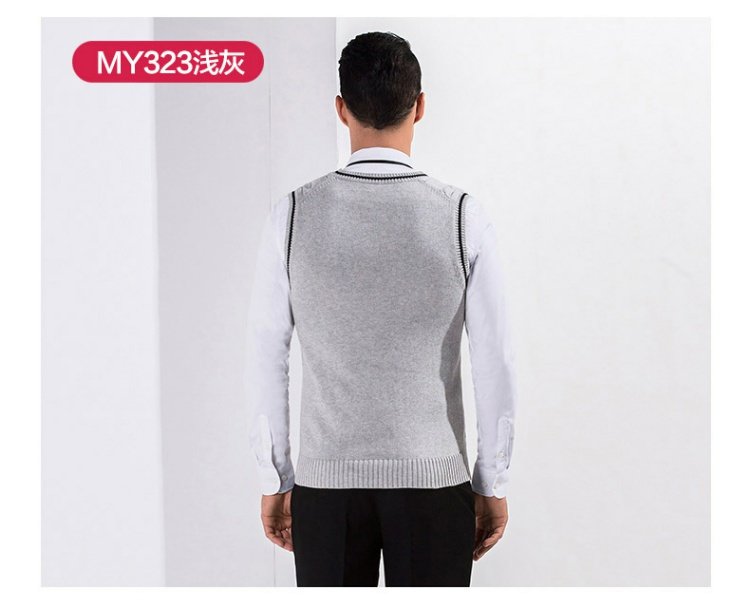 Áo len nam bằng sợi cotton không thể mua được áo len bóng kinh doanh Áo thun cổ chữ V Áo vest mỏng cổ tròn vest nam đẹp