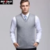 Áo len nam Berkron dày vest ấm áp áo len giản dị kinh doanh vest cổ chữ V màu kim phẳng áo vest nam thời trang Dệt kim Vest