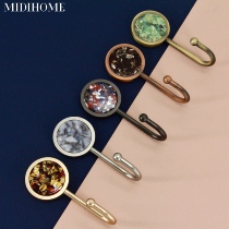 Simple modern Nordic light luxury style imitation marble curtain strap hook wall hook accessories can be free of punching retro