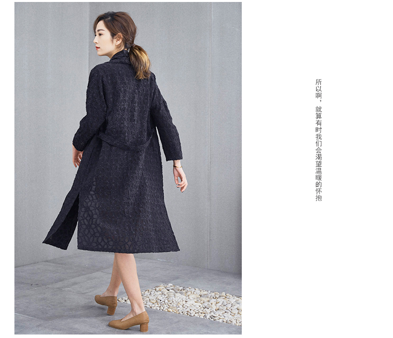 Ánh sáng mùa thu của phụ nữ mùa thu khí mới dài áo gió rộng áo khoác dài tay với phần mỏng - Trench Coat măng tô nữ