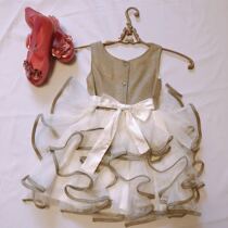 Export big girl dress pleated big child summer skirt foreign piano performance lady dress Small Happiness