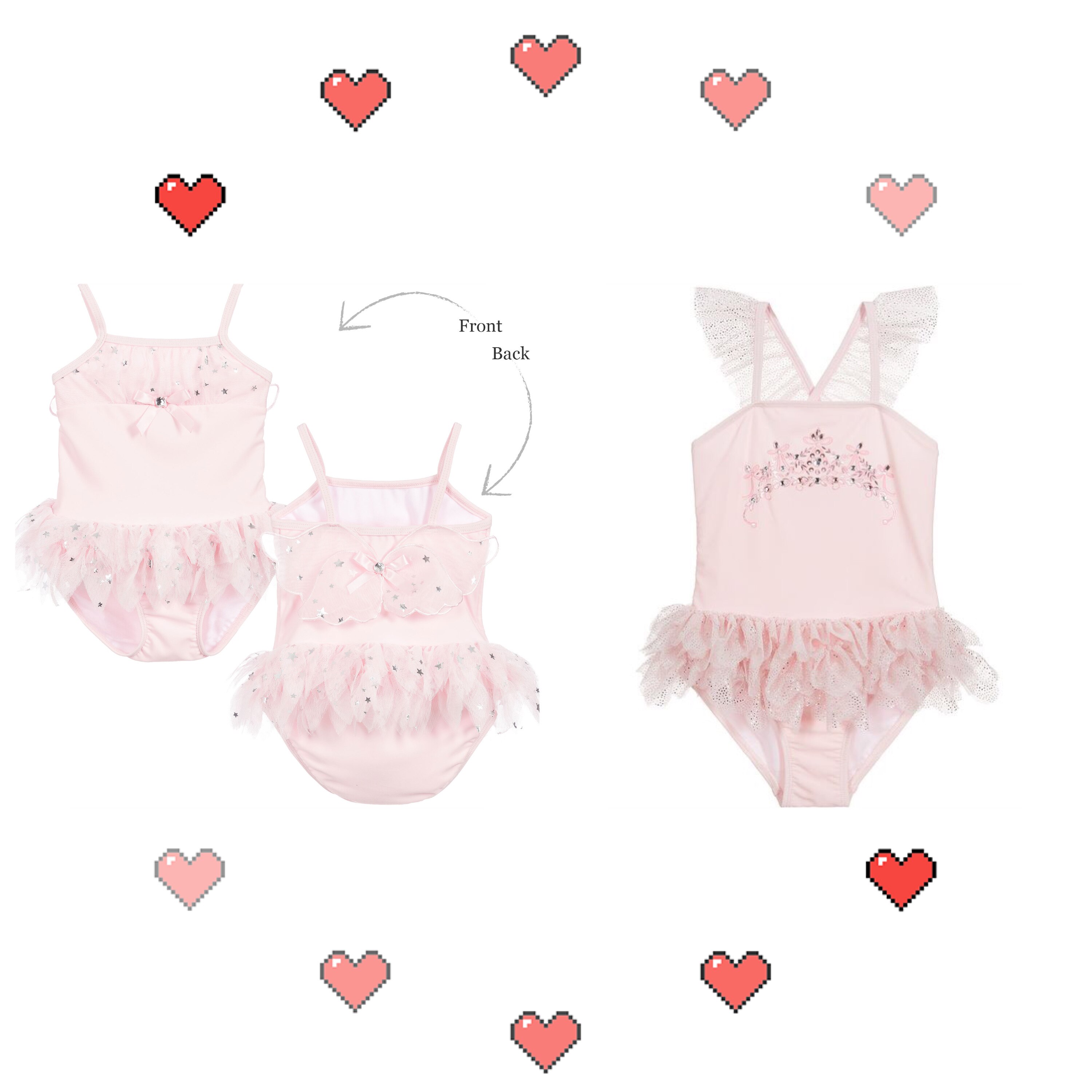 Cow goods girl swimsuit princess pink ballet baby girl conjoined foreign air red ins Little Red Book new model