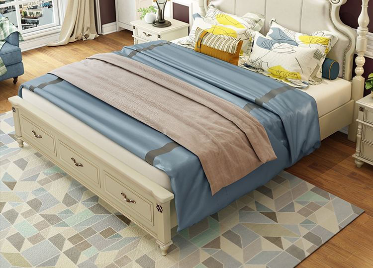 giường gỗ Mỹ 1,8 m chúa giường ngủ giường ngủ Continental đúp phòng ngủ ánh sáng nhỏ gọn đơn giản châu Âu giường sang trọng giường giường hôn nhân - Giường giường 1m8