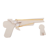Rubber band wooden pistol diy scientific experiment wooden gun Wooden Classic nostalgic childrens toy wooden gun model