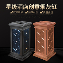 Office elevator entrance stainless steel ashtray barrel hotel lobby thick trash can Hotel corridor vertical leather box