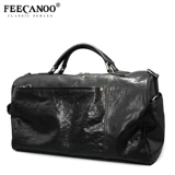 Ретро трендовая вместительная и большая сумка для путешествий, из натуральной кожи