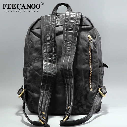 Ретро рюкзак, кожаный ноутбук для отдыха, вместительный и большой ранец, из натуральной кожи, в корейском стиле