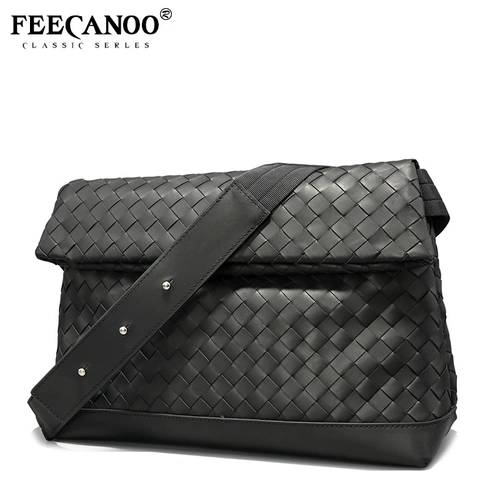 Кожаная плетеная сумка на одно плечо, складная сумка через плечо для отдыха, рюкзак