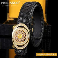 Золотая пряжка из нержавеющей стали/черный питон/черный край