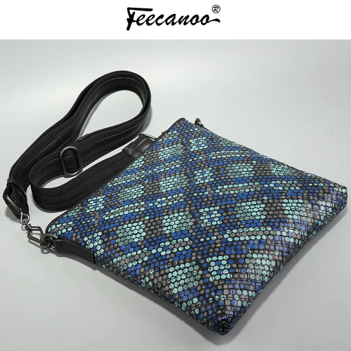 Камуфляжная плетеная сумка на одно плечо для документов, из натуральной кожи