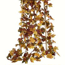 High-grade simulation red maple leaf rattan single wall hanging autumn color pipe winding decorative vine landscape hanging long Vine