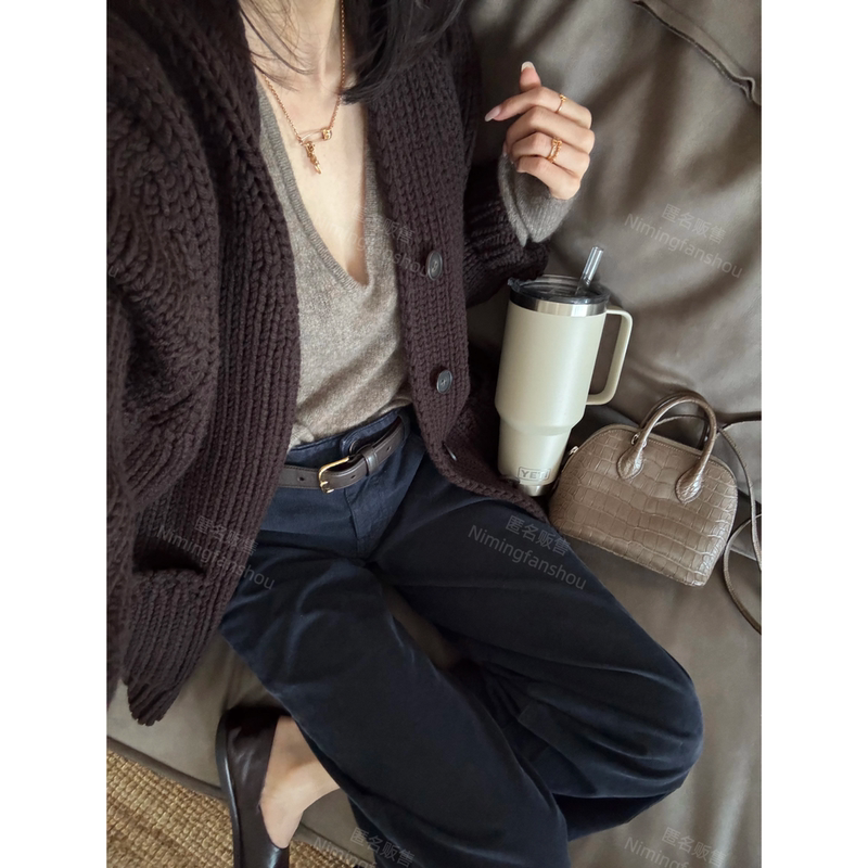 Row Evesham Heavy-Duty Hand-Knitted Oversized Cardigan Sweater Coat