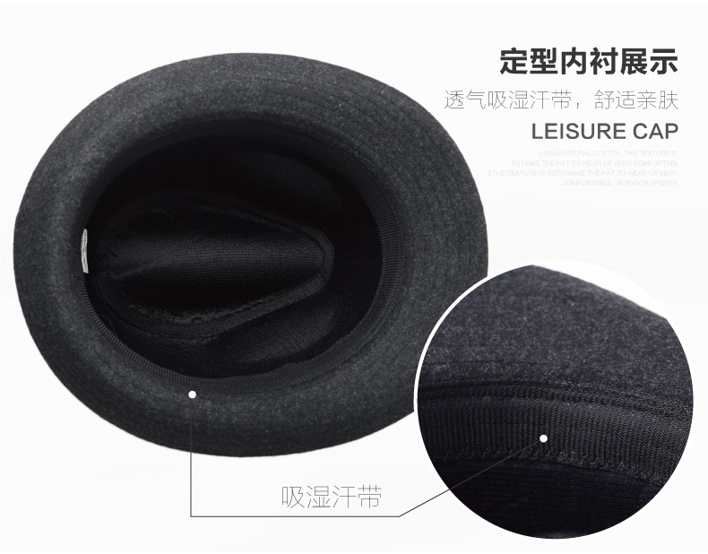 New woolen hats autumn and winter middle-aged and elderly men's hats male felt hats British jazz retro hats for the elderly