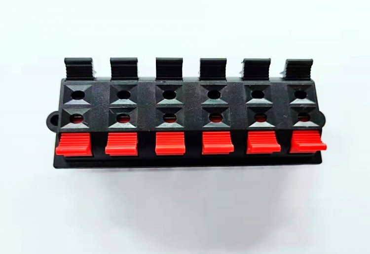 Speaker terminal upright 12P spring terminal block Audio terminal clamp 2 rows of 6-position test clip