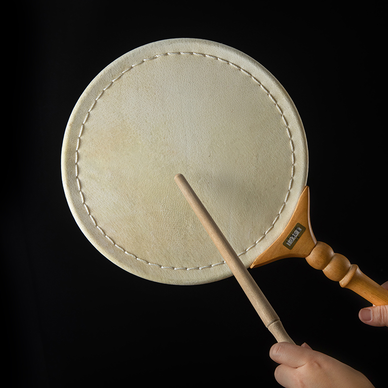 Bonengtang Taiwan Pure Handmade Buffalo Leather Drum Fan Drum Handle Drum Ethnic Musical Instrument with Bag Free Shipping