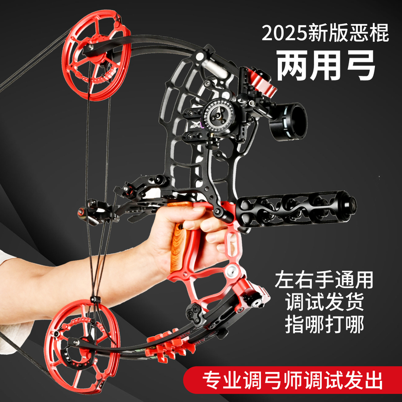 Villain Dual-Purpose Bow Pro Outdoor Shooting Sports Compound Bow Shooter Steel Ball Bow and Arrow Outdoor High-Power Archery Bow