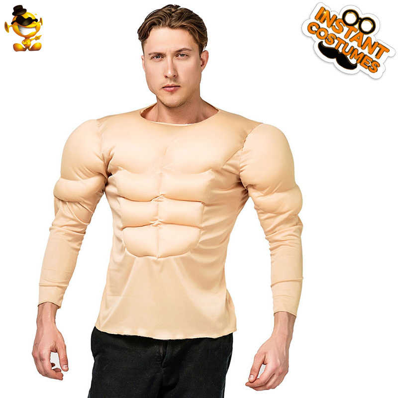 Adult Muscle Shirt Men's T-Shirt Halloween Cosplay Cross-Border Amazon Eight-Pack Abs Shirt Party Costume Adult Muscle Shirt Men's T-Shirt Halloween Cosplay Cross-Border Amazon Eight-Pack Abs Shirt Party Costume