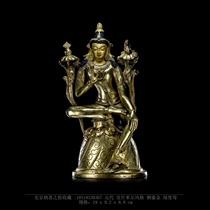 A gilt copper buddha hall dedicated to the old Green Mother Buddha of Tibetan Buddhism in the Kashmiri style of the Yuan Dynasty