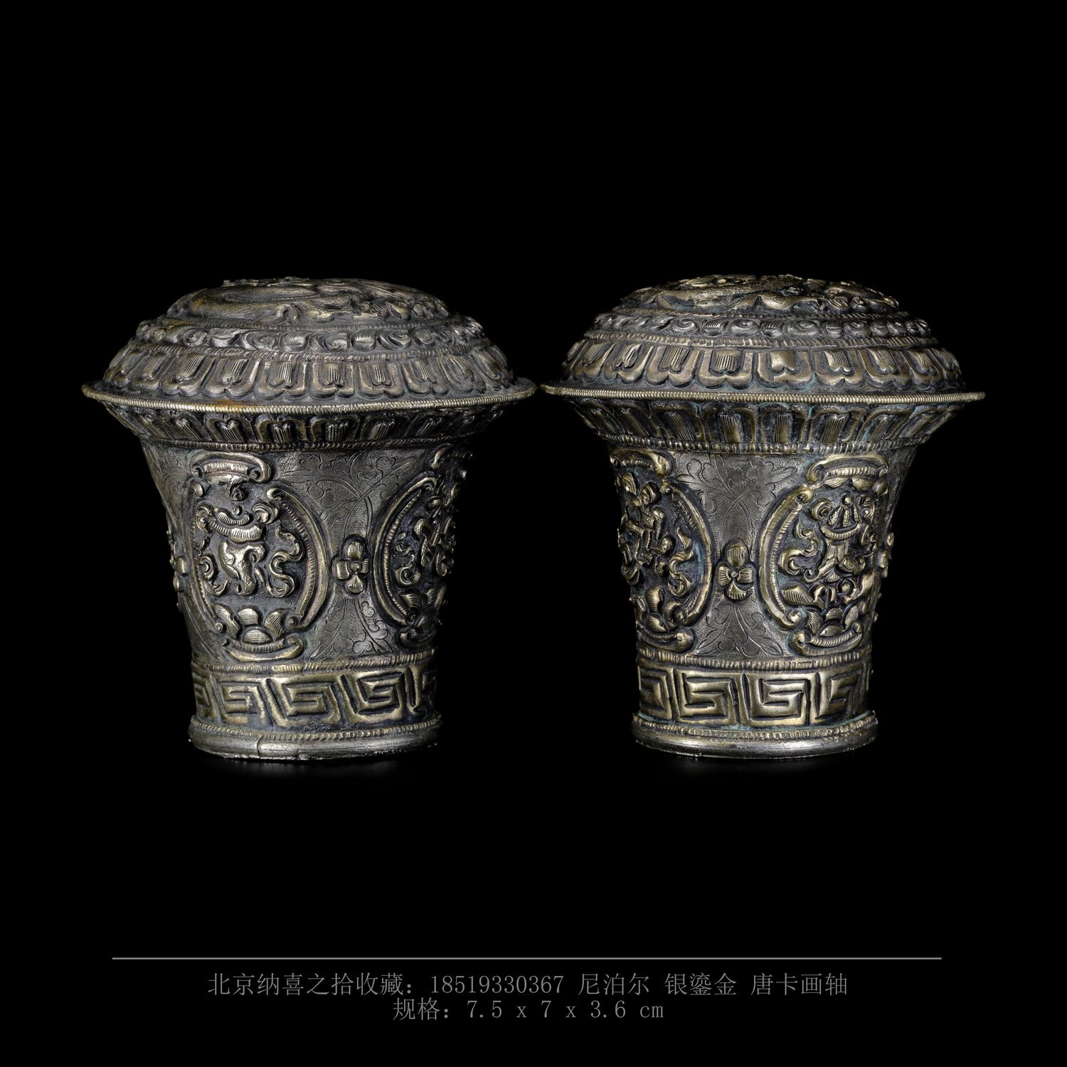 Naxi's collection of Nepalese silver gilt thangka painting axis Buddhist supplies Buddha statues antique collection Buddha Hall