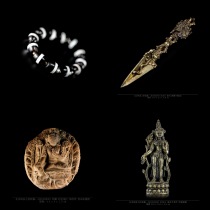 Black and white thread bead hand string copper gilt gold Puba King King Kong good mud Green mother wipe copper lotus hand Bodhisattva