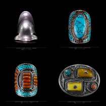 Tibetan Buddhism sterling silver ring inlaid with Tianbao stone silver jewelry opening