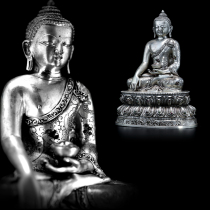 Naxis collection of sterling silver inlaid gems Tibetan Buddhism antique Buddha Buddha Sakyamuni