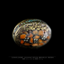 Naxis collection of red gemstone copper spacer beads Qing Dynasty Copper tire inlaid with organic gemstone Buddha beads Antique antiques