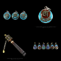 Turnaround Tibetan silver box inlaid with gems Nepal can hold nectar relics Tibetan Buddhist antiques