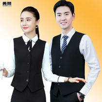  Spring new four-button vest bank overalls men and women of the same style sales department OL professional college student interview formal dress