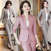 Pink suit suit womens autumn small man atmospheric suit jacket fashion temperament casual professional dress