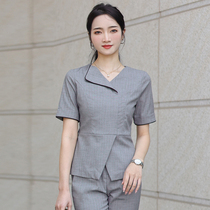 Chow Tai Fook summer work clothes short-sleeved suit trousers high-end glacier gray brand gold jewelry store professional work wear