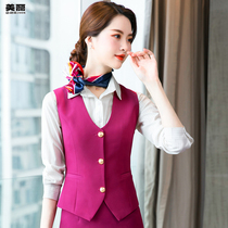  2021 early spring new Korean version of the tide V-neck vest womens suit fashion three-button waistcoat outer wear vest