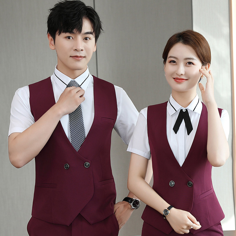 Men and women in the same suit of the same suit of the horse-liner suit double-clamp sleeveless suit vest and short-term fit