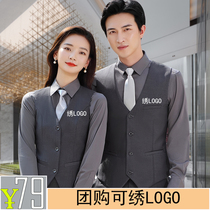 Buick 4s shop tooling gray vest suit men and women same business suit real estate sales vest overalls