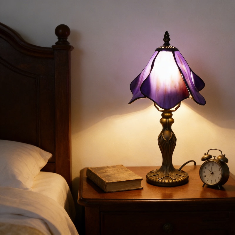 European-Style Retro Tiffany-Style Stained Glass Trumpet Flower Table Lamp Study Bedroom Bedside Lamp Eye Protection Reading Lamp European-Style Retro Tiffany-Style Stained Glass Trumpet Flower Table Lamp Study Bedroom Bedside Lamp Eye Protection Reading Lamp