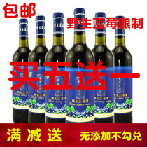 Wild blueberry wine 750ml 8 degrees Xingan Mountains Shenzhou Arctic blueberry puree brewed ladies red wine 5 Hair 6