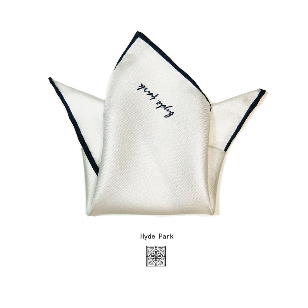 Heide Park Original Handmade Curbside Mulberry Silk Genuine Silk Western Suit White Men's Chest Scarves Pocket Towels