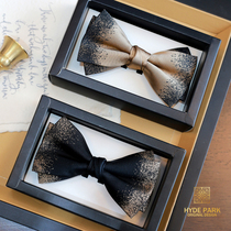 Hyde Park sparkling original black champagne golden gradient groom groom best man mens wedding bow tie