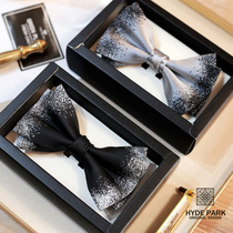 Hyde Park Canros Black Silver Gray Evening Dress Best Man Wedding Men Bridegroom Wedding Bow Tie