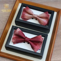 Hyde Park Splendid Ronghua original wine red gift box wedding groom wedding men bow tie