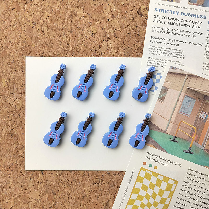 8 Loaded Blue Violin Creative Figure Nails Musical Instrument Soft Wood Felt Boards Message Board Display Board Trim Press Nail-Taobao