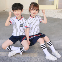 Summer Kindergarten Garden Clothing Suit Short Sleeve Stripes Casual Sports Suit Elementary School Children School Uniform Summer Clothing Two Sets