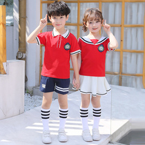 2022 Summer Kindergarten Garden Clothing Suit Navy Wind Leisure Sports Suit Elementary School Kids School Uniforms for Summer and Two