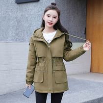 Add velvet coat cotton coat long women 2020 thick loose small man Pike suit Korean student windbreaker