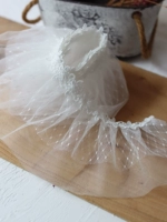 13 см в ширине белая вода -Современная кружевная сетка плиссированная кружевная одежда Свадебная кукольная одежда.