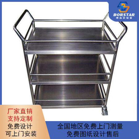 Stainless steel cart 304 stainless steel laboratory cart Experimental medical push-pull car small cart 1 0 stainless steel